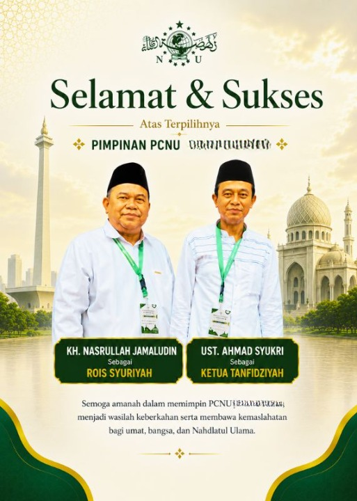 PCNU  Pengurus Cabang Kabupaten Ende Rois Syuriyah KH Nasrullah Jamaludin dan Ketua Tanfidziyah Ust Ahmad Syukri